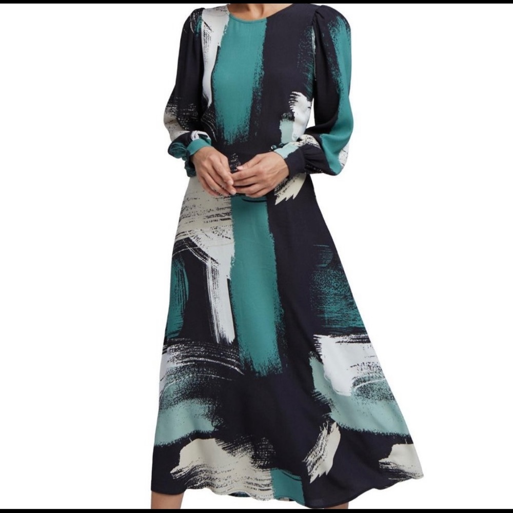 Rachel Pally Green and Black design Midi dress